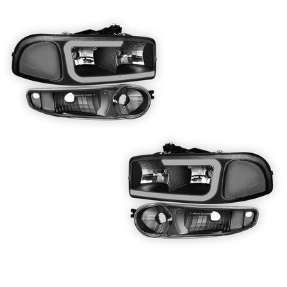 GMC Sierra 1500 SLE / SLE2 / SLT (2002 - 2006) LED DRL Headlights LH + RH