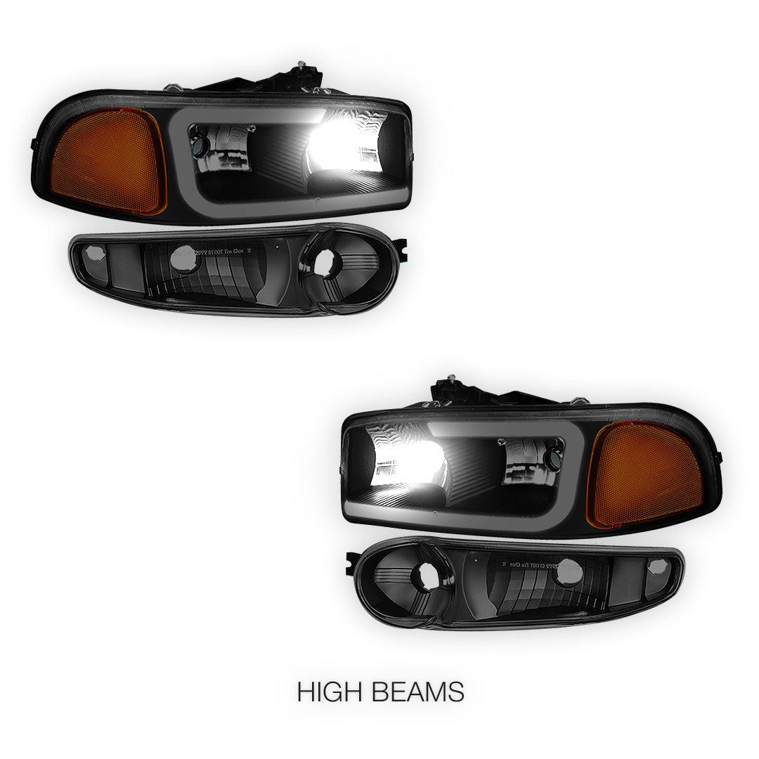 GMC Sierra 1500 SLE / SLE2 / SLT (2002 - 2006) LED DRL Headlights LH + RH