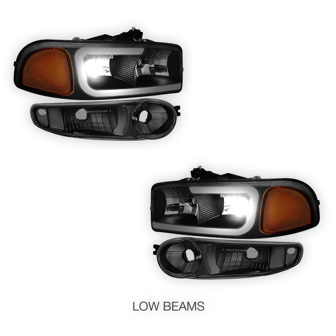 GMC Sierra 1500 SLE / SLE2 / SLT (2002 - 2006) LED DRL Headlights LH + RH