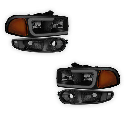 GMC Sierra 1500 SLE / SLE2 / SLT (2002 - 2006) LED DRL Headlights LH + RH