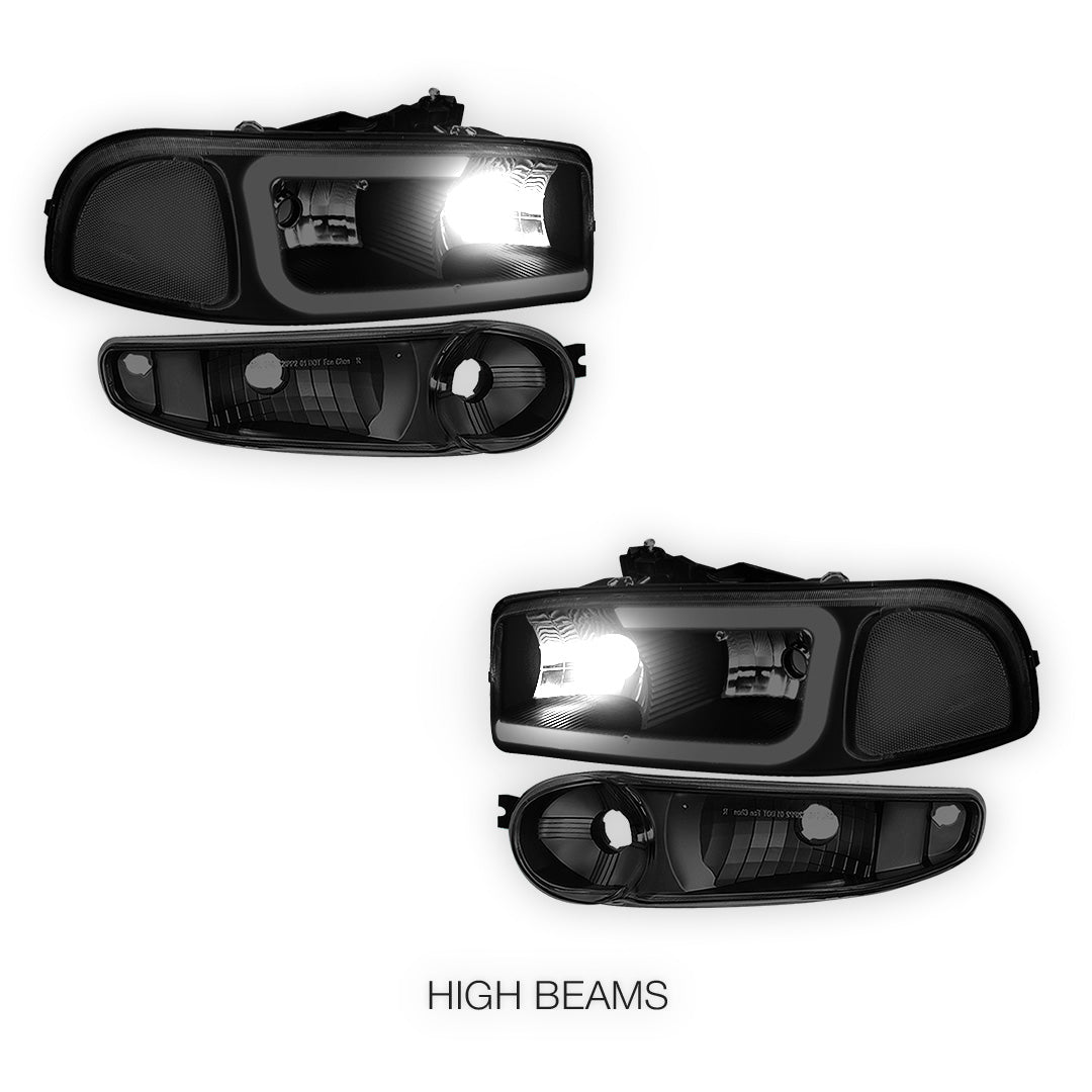 GMC Sierra 1500 SLE / SLE2 / SLT (2002 - 2006) LED DRL Headlights LH + RH