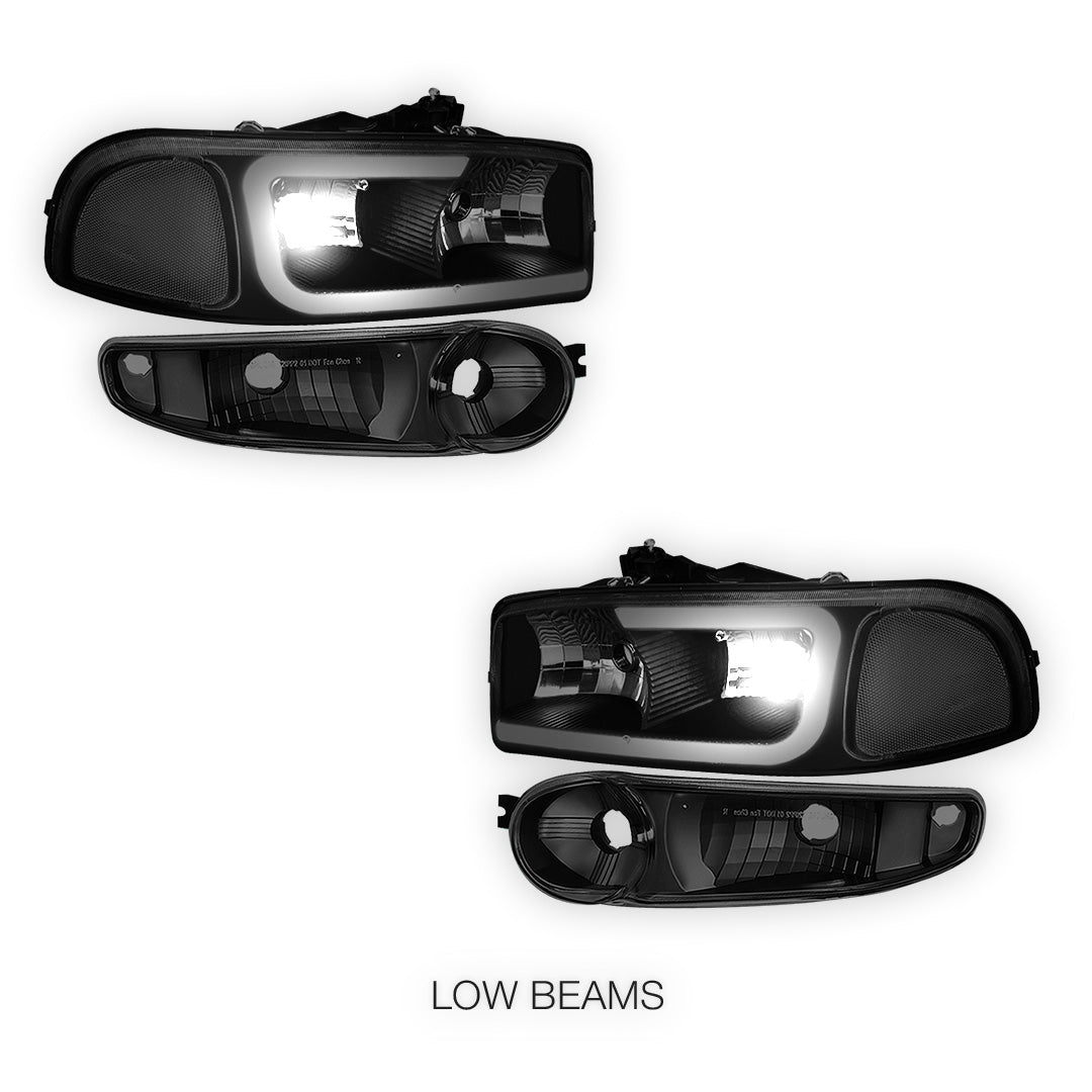 GMC Sierra 1500 SLE / SLE2 / SLT (2002 - 2006) LED DRL Headlights LH + RH