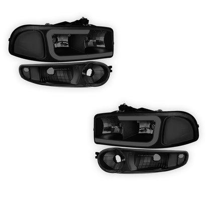 GMC Sierra 1500 SLE / SLE2 / SLT (2002 - 2006) LED DRL Headlights LH + RH