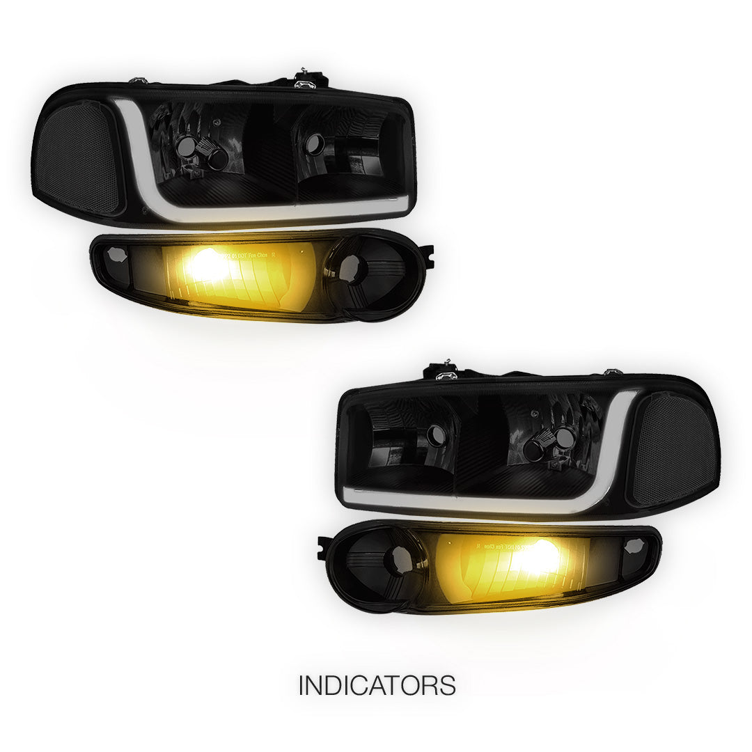 GMC Yukon XL 1500 SLE / SLT (2001 - 2006) LED DRL Headlights LH + RH