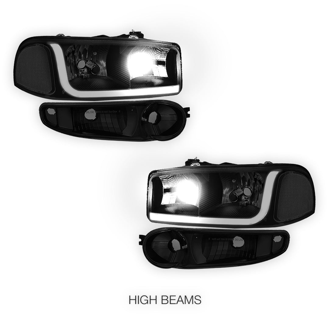 GMC Yukon XL 1500 SLE / SLT (2001 - 2006) LED DRL Headlights LH + RH