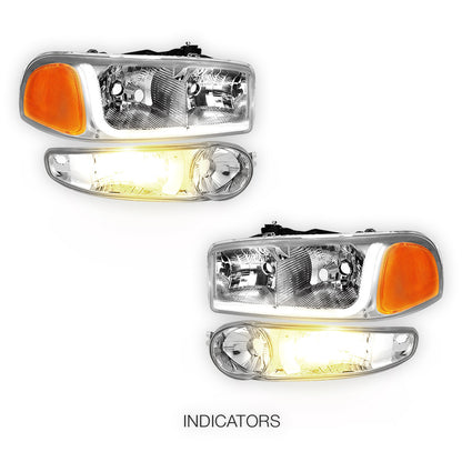 GMC Yukon XL 1500 SLE / SLT (2001 - 2006) LED DRL Headlights LH + RH