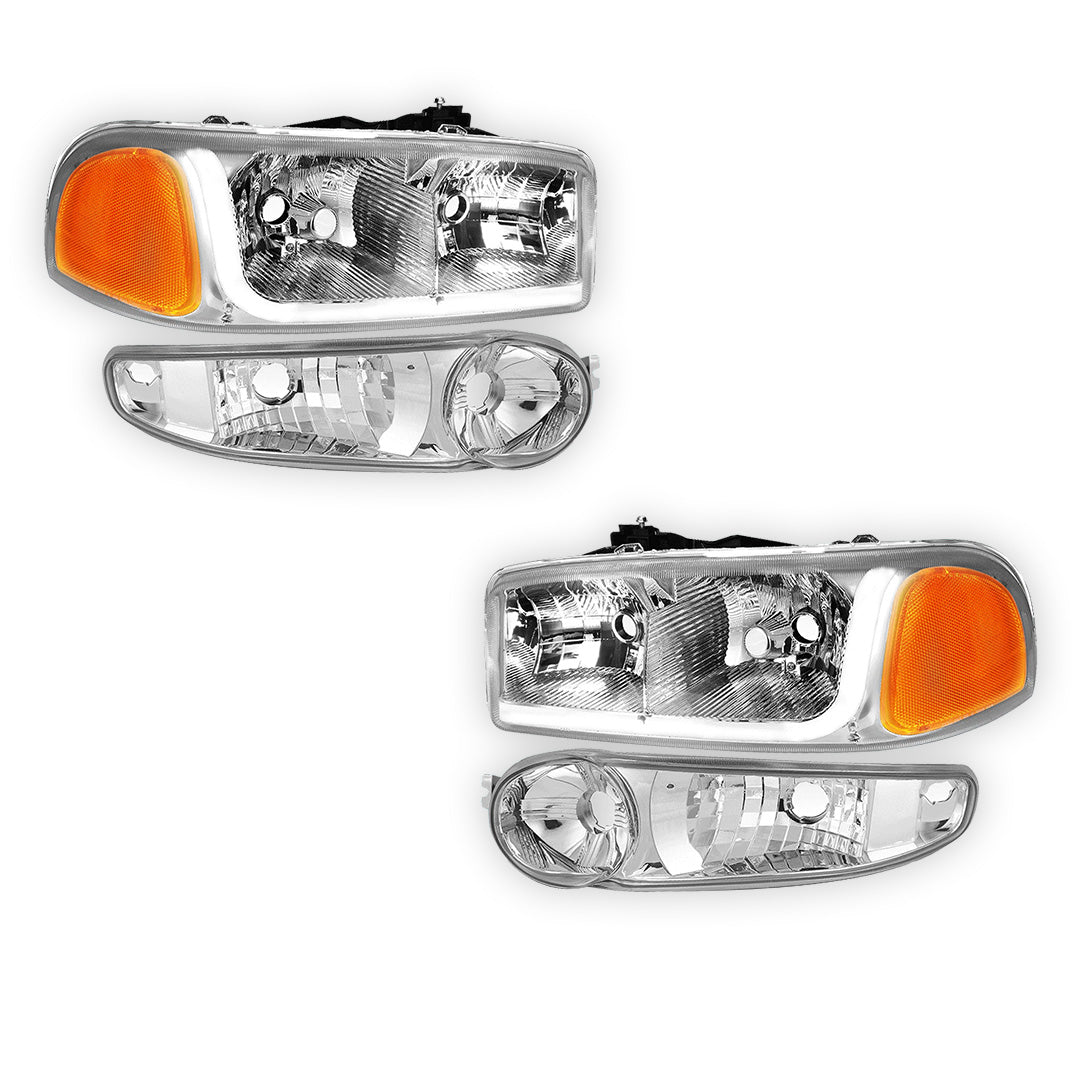 GMC Yukon XL 1500 SLE / SLT (2001 - 2006) LED DRL Headlights LH + RH