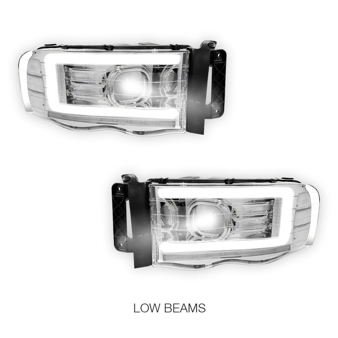 Dodge RAM 3500 (2002 - 2005) LED DRL Sequential Turn Signal Projector Headlights LH + RH