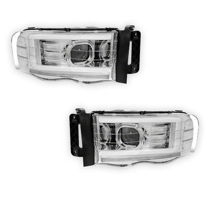 Dodge RAM 3500 (2002 - 2005) LED DRL Sequential Turn Signal Projector Headlights LH + RH