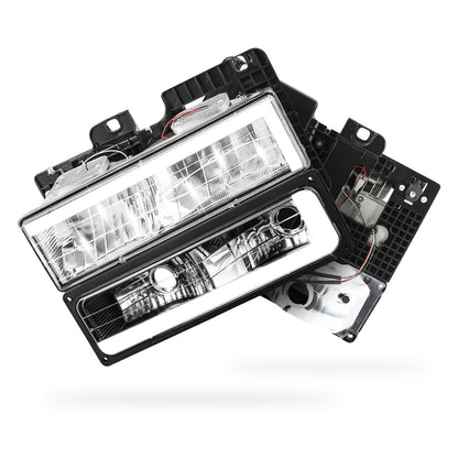 Chevrolet C2500 Cheyenne / Scottsdale / Silverado (1988 - 2000) C-LED DRL Replacement Headlights LH + RH