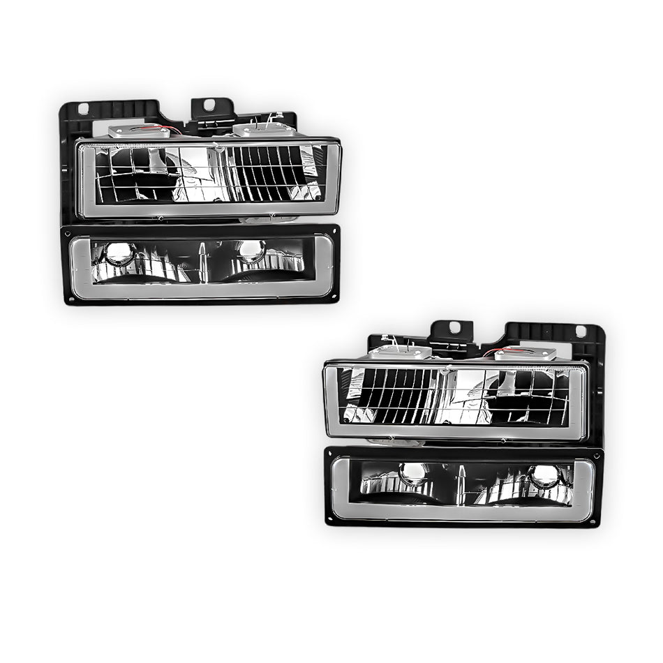 Chevrolet C1500 Suburban LS / LT (1992 - 1999) Square-LED DRL Replacement Headlights LH + RH