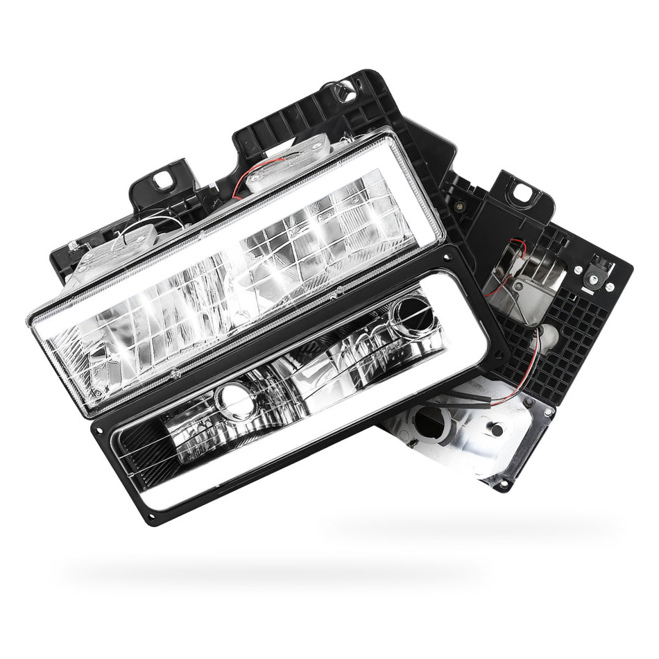 Chevrolet K2500 Cheyenne / Scottsdale / Silverado (1988 - 2000) C-LED DRL Replacement Headlights LH + RH