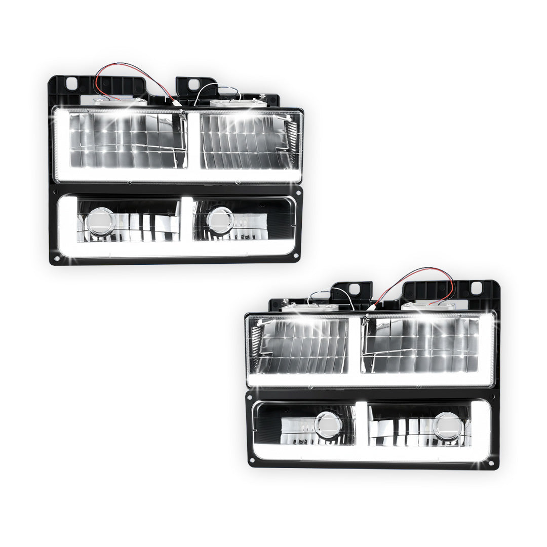 Chevrolet K1500 Suburban LS / LT (1992 - 1999) F-LED DRL Replacement Headlights LH + RH