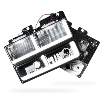 Chevrolet K2500 Cheyenne / Scottsdale / Silverado (1988 - 2000) F-LED DRL Replacement Headlights LH + RH