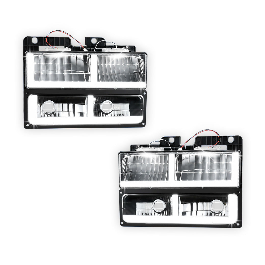 Chevrolet K2500 Suburban LS / LT (1992 - 1999) F-LED DRL Replacement Headlights LH + RH