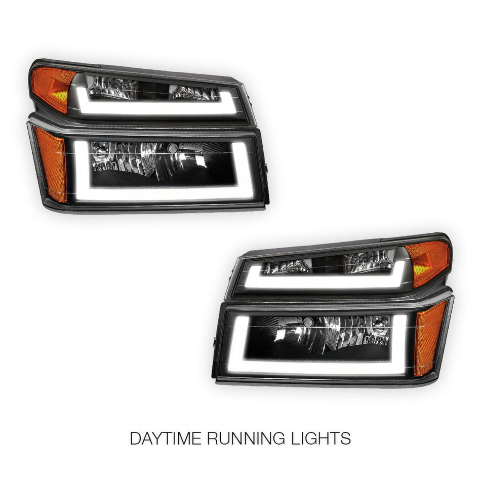 GMC Canyon SL / SLE / SLT (2004 - 2012) LED DRL Headlights LH + RH