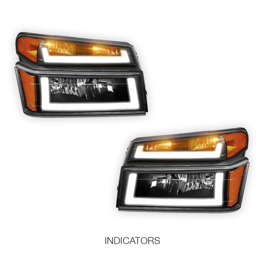 GMC Canyon SL / SLE / SLT (2004 - 2012) LED DRL Headlights LH + RH
