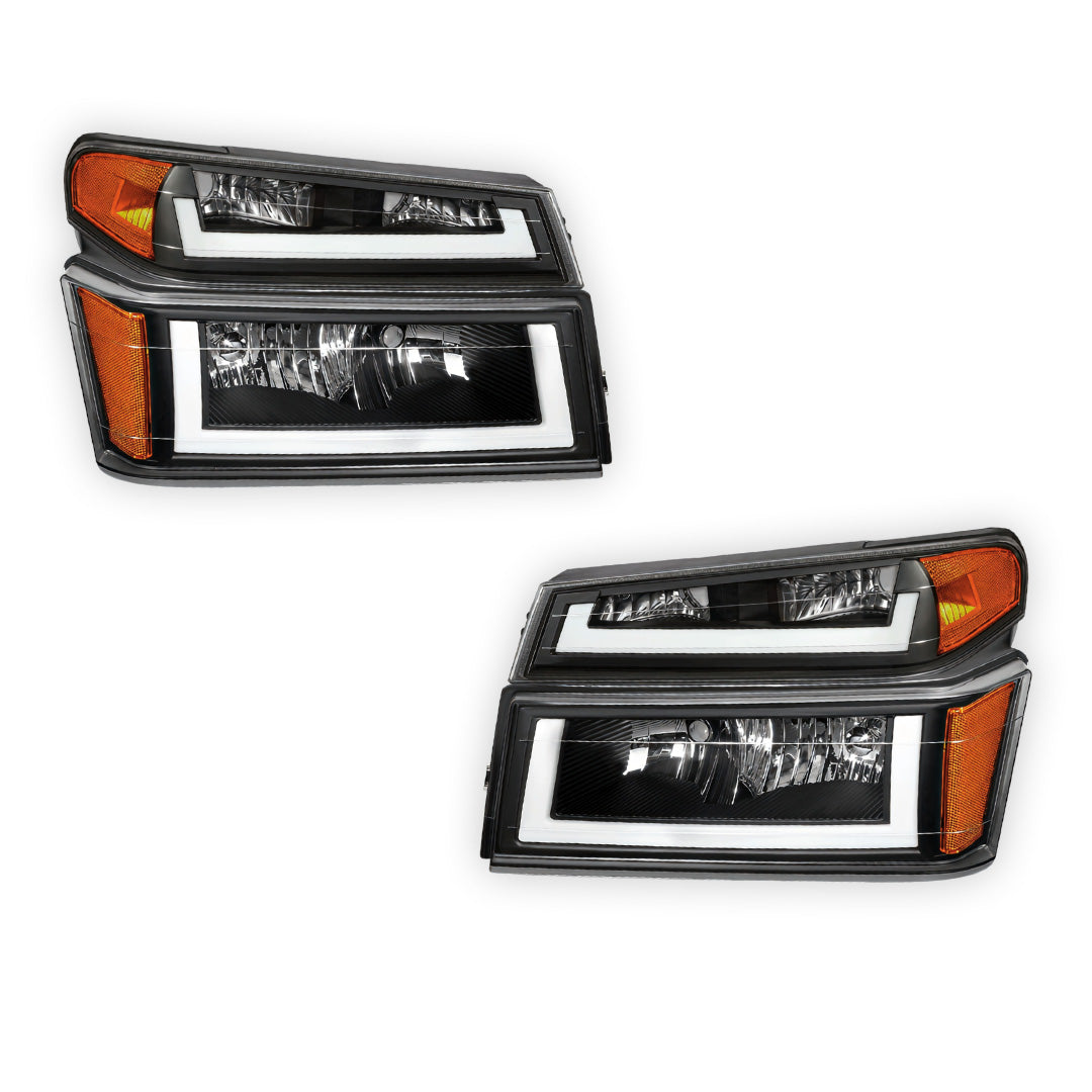 GMC Canyon SL / SLE / SLT (2004 - 2012) LED DRL Headlights LH + RH