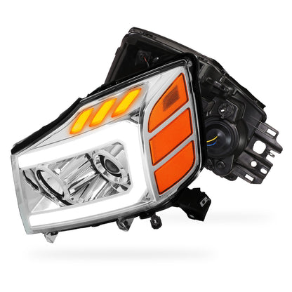 Nissan Titan (2004 - 2015) LED DRL Turn Signal Projector Headlights LH + RH