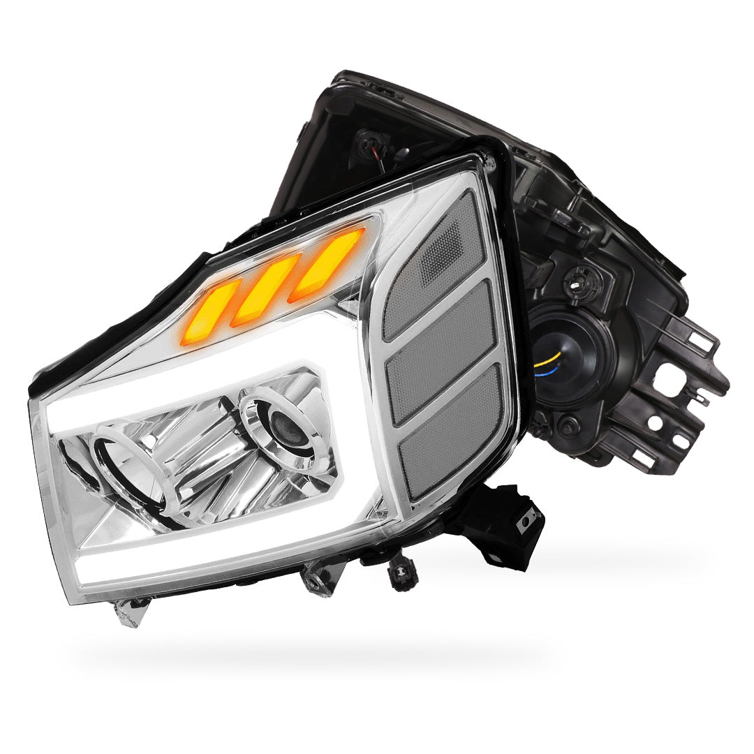 Nissan Titan (2004 - 2015) LED DRL Turn Signal Projector Headlights LH + RH