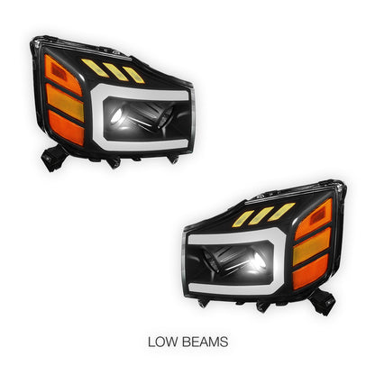Nissan Armada (2005 - 2007) LED DRL Turn Signal Projector Headlights LH + RH