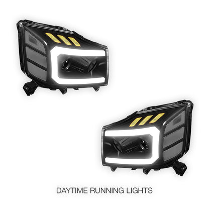Nissan Armada (2005 - 2007) LED DRL Turn Signal Projector Headlights LH + RH