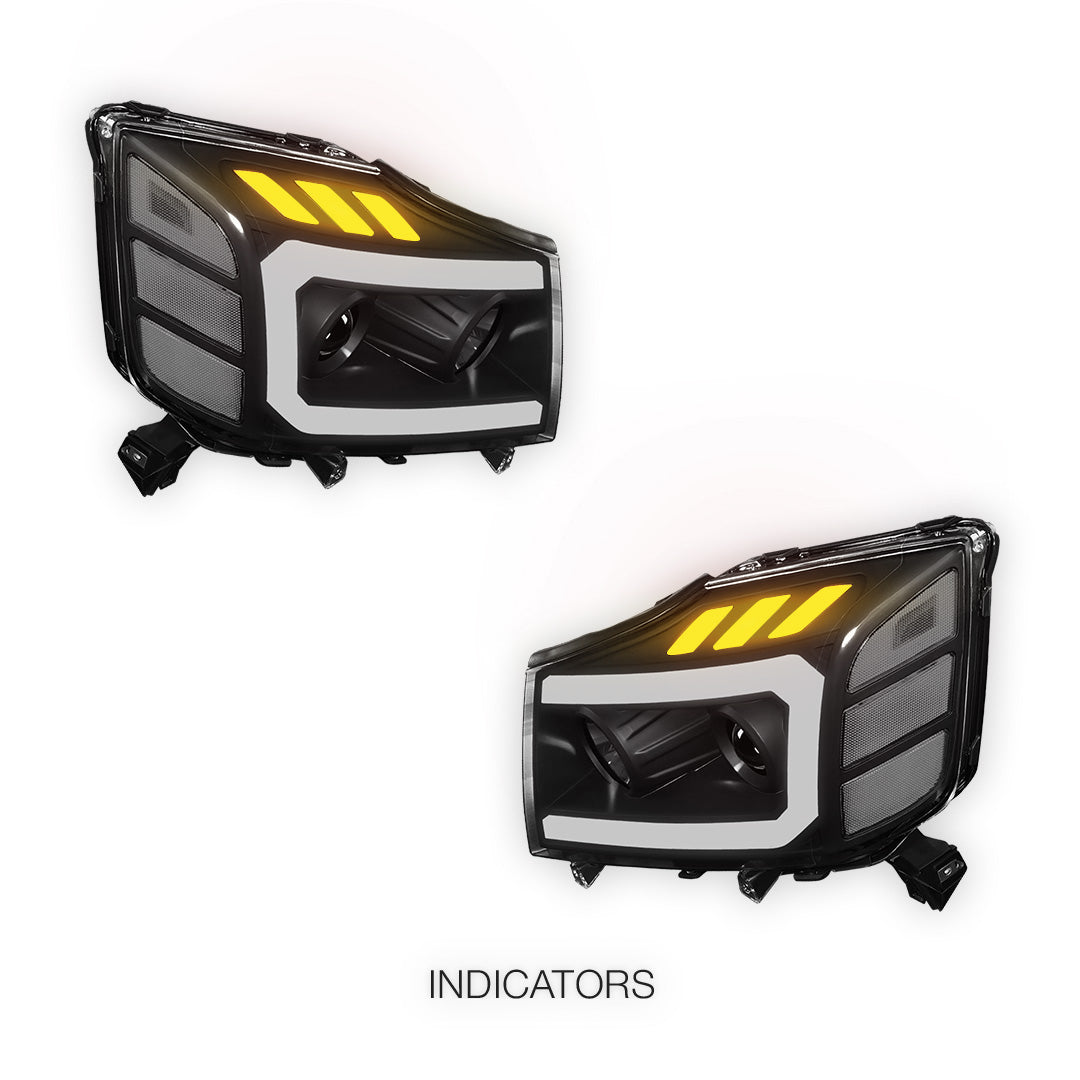 Nissan Armada (2005 - 2007) LED DRL Turn Signal Projector Headlights LH + RH