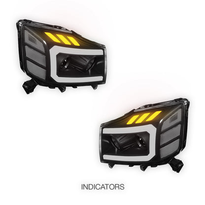 Nissan Armada (2005 - 2007) LED DRL Turn Signal Projector Headlights LH + RH