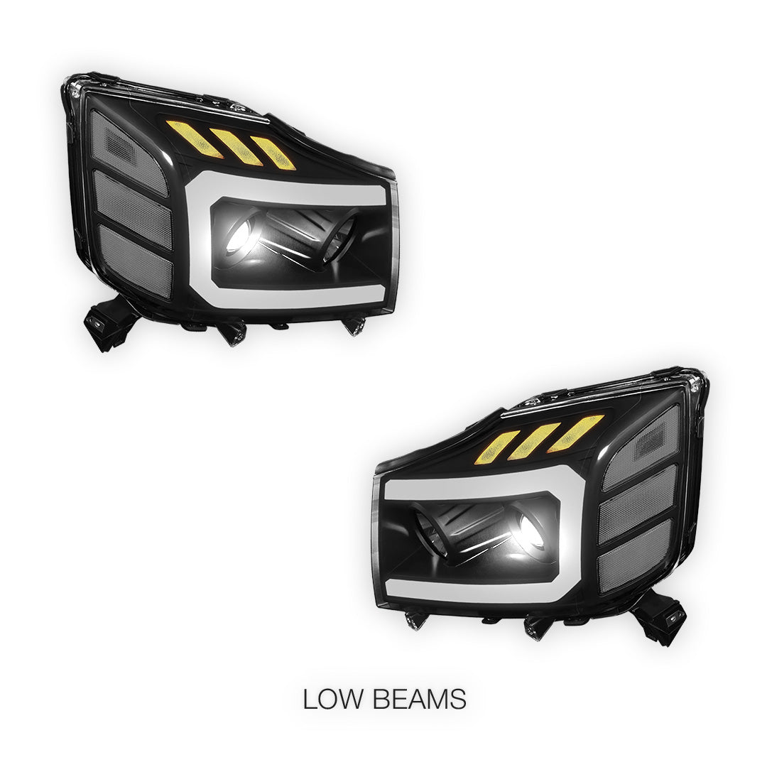 Nissan Armada (2005 - 2007) LED DRL Turn Signal Projector Headlights LH + RH