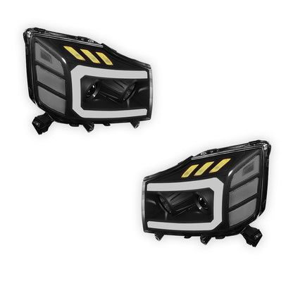 Nissan Armada (2005 - 2007) LED DRL Turn Signal Projector Headlights LH + RH