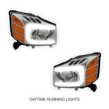 Nissan Armada (2005 - 2007) LED DRL Turn Signal Projector Headlights LH + RH