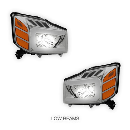 Nissan Armada (2005 - 2007) LED DRL Turn Signal Projector Headlights LH + RH