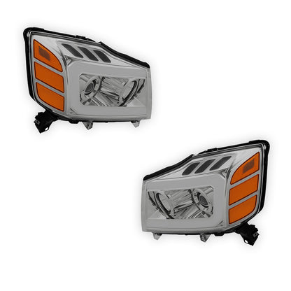 Nissan Armada (2005 - 2007) LED DRL Turn Signal Projector Headlights LH + RH