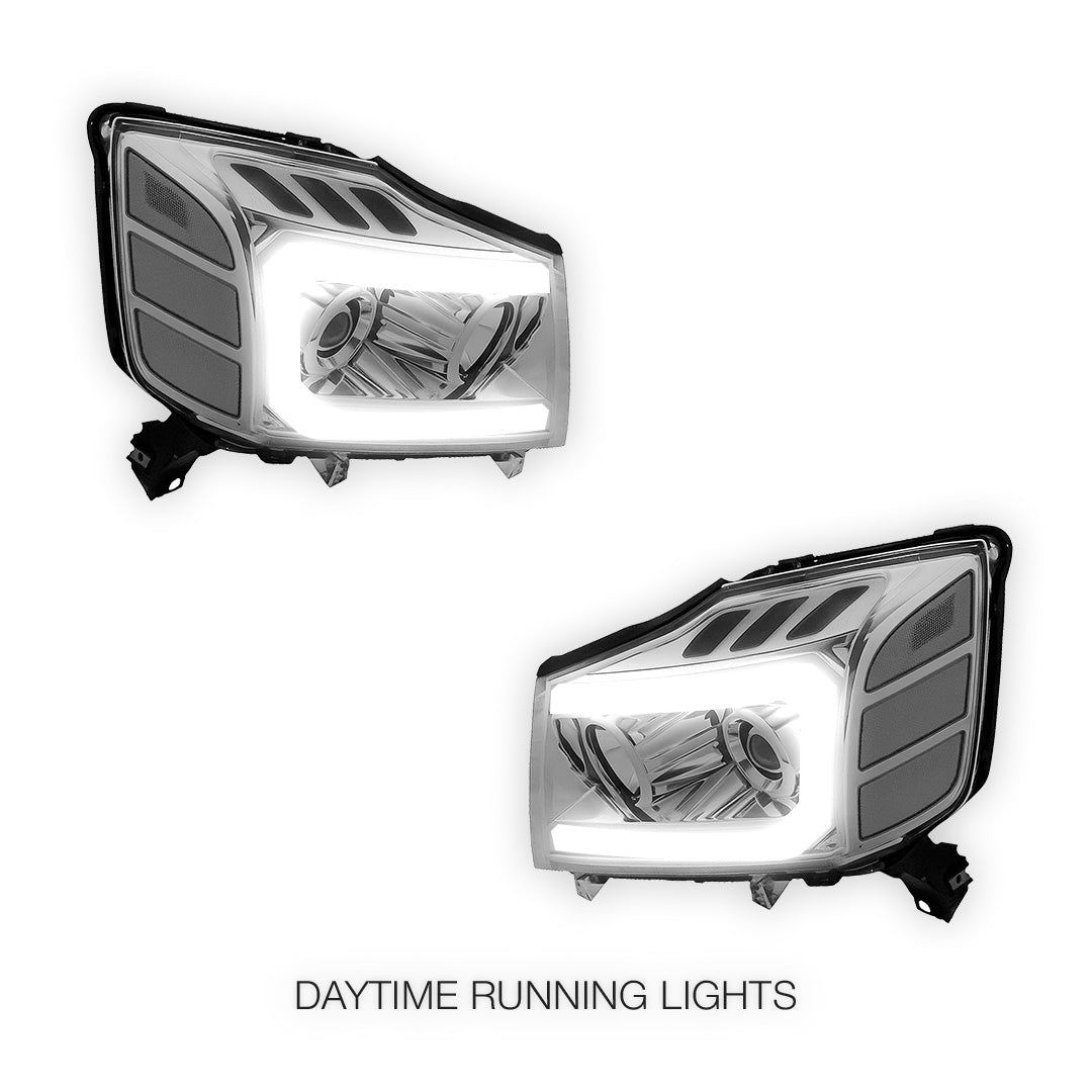 Nissan Armada (2005 - 2007) LED DRL Turn Signal Projector Headlights LH + RH