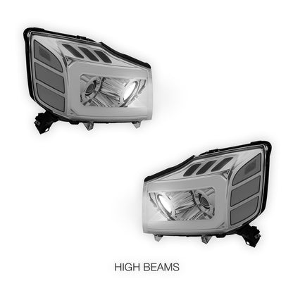 Nissan Armada (2005 - 2007) LED DRL Turn Signal Projector Headlights LH + RH