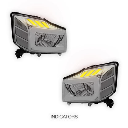 Nissan Armada (2005 - 2007) LED DRL Turn Signal Projector Headlights LH + RH