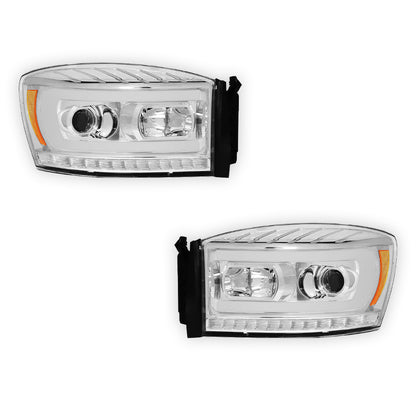 Dodge RAM 1500 (2006 - 2008) LED DRL Sequential Signal Projector Headlights LH + RH