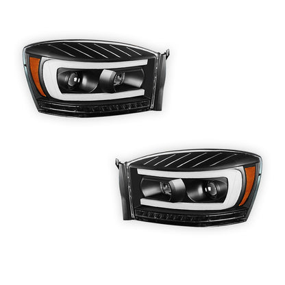 Dodge RAM 2500 (2006 - 2009) LED DRL Sequential Signal Projector Headlights LH + RH