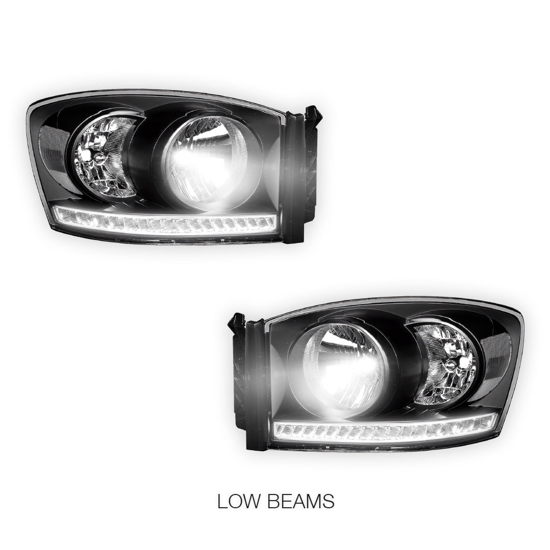Dodge RAM 1500 (2006 - 2008) LED DRL Strip Front Driving Headlights LH + RH