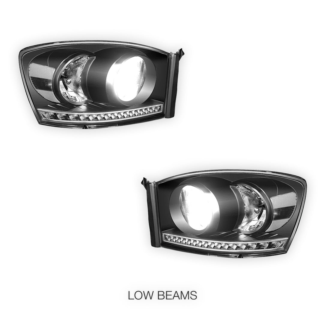 Dodge RAM 3500 (2006 - 2009) LED DRL Strip Front Driving Headlights LH + RH
