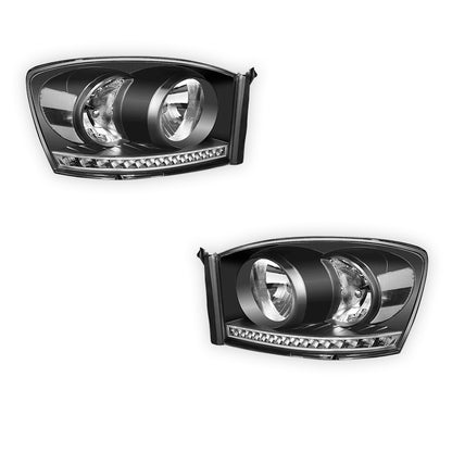 Dodge RAM 3500 (2006 - 2009) LED DRL Strip Front Driving Headlights LH + RH