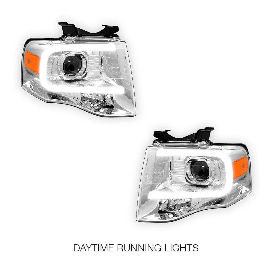 Ford Expedition (2007 - 2014) 3D LED DRL Projector Headlights LH + RH