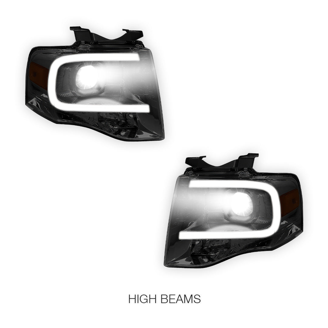 Ford Expedition (2007 - 2014) 3D LED DRL Projector Headlights LH + RH