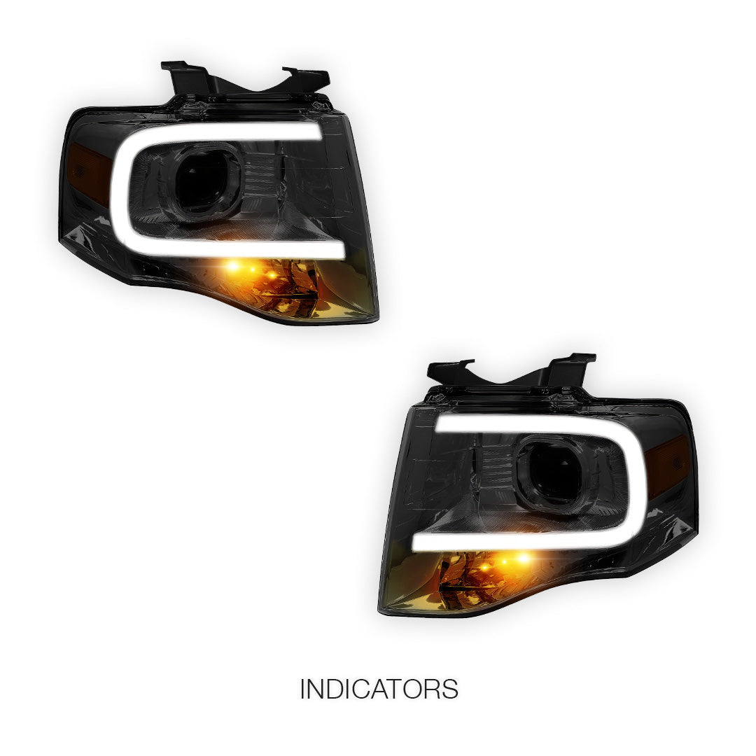 Ford Expedition (2007 - 2014) 3D LED DRL Projector Headlights LH + RH