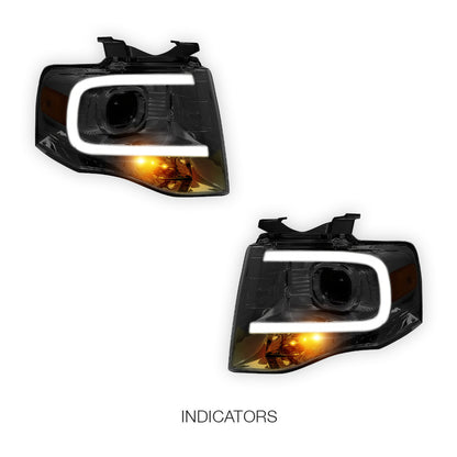 Ford Expedition (2007 - 2014) 3D LED DRL Projector Headlights LH + RH