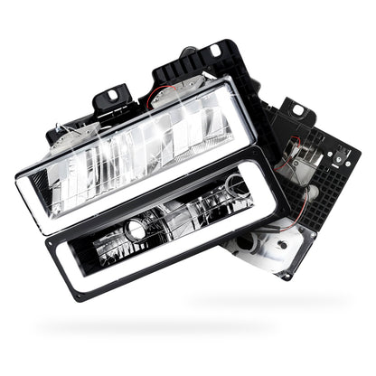 Chevrolet C1500 Suburban LS / LT (1992 - 1999) U-LED DRL Replacement Headlights LH + RH