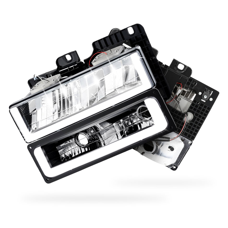 Chevrolet C1500 Suburban LS / LT (1992 - 1999) U-LED DRL Replacement Headlights LH + RH