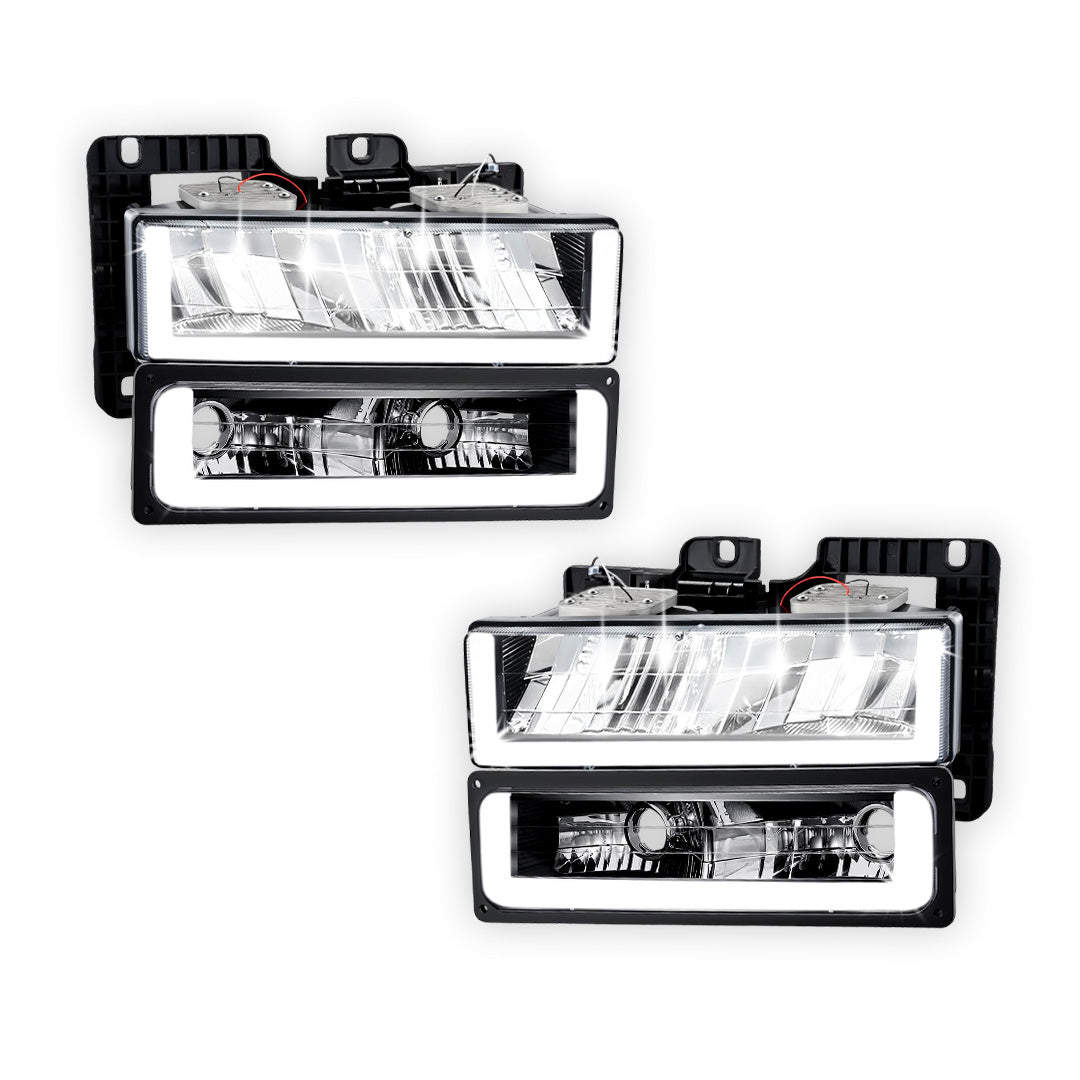 Chevrolet C1500 Suburban LS / LT (1992 - 1999) U-LED DRL Replacement Headlights LH + RH