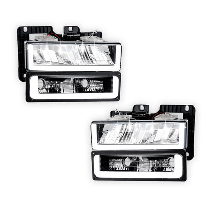 Chevrolet C1500 Suburban LS / LT (1992 - 1999) U-LED DRL Replacement Headlights LH + RH