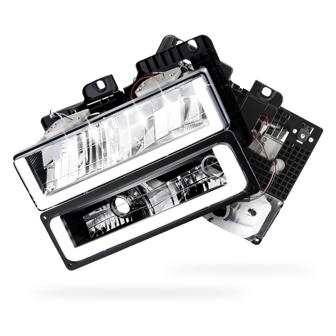 Chevrolet Tahoe LS / LT (1995 - 2000) U-LED DRL Replacement Headlights LH + RH